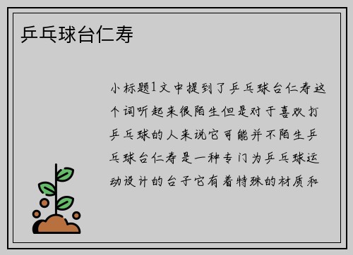 乒乓球台仁寿