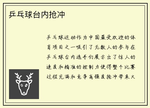 乒乓球台内抢冲
