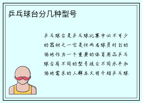 乒乓球台分几种型号