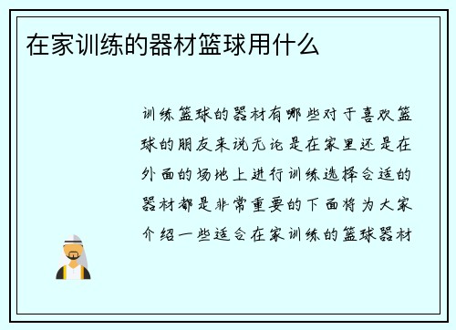 在家训练的器材篮球用什么