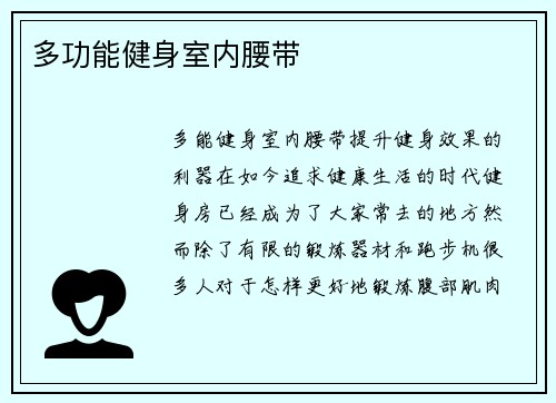 多功能健身室内腰带